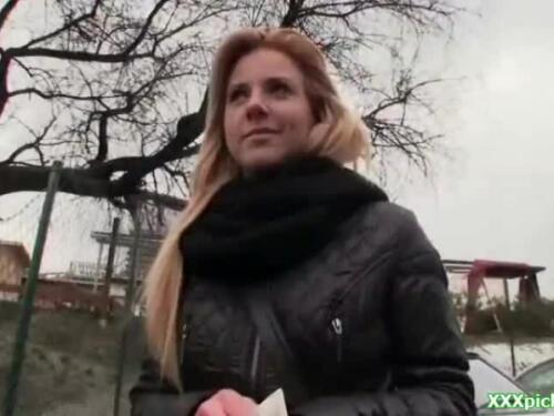 Thrilled golden-haired czech woman is paid money from some mischievous public hookup ten